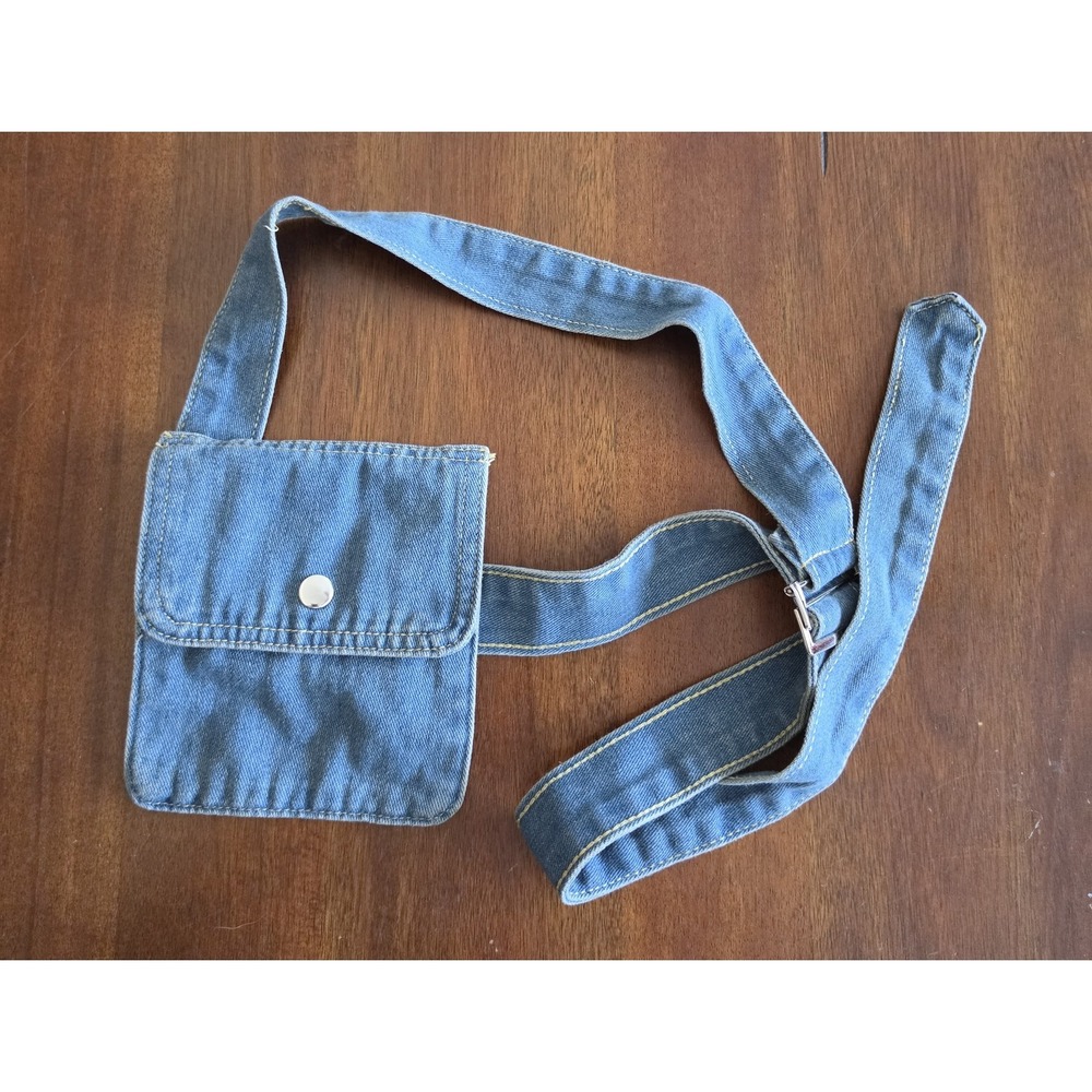 Women's‎ Denim Blue Belt Bag Fanny Pack Waist Bag Casual Everyday Crossbody